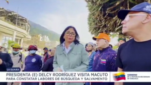 Presidenta Delcy Rodríguez visitó Macuto para constatar las labores de búsqueda y salvamento tras fuertes sismos